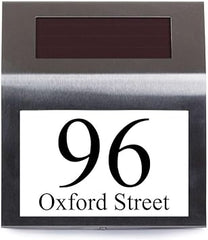 Solar LED House Numbers Plaques Door Signs Street Names Solar Led Light Door Number Stainless Steel Customised