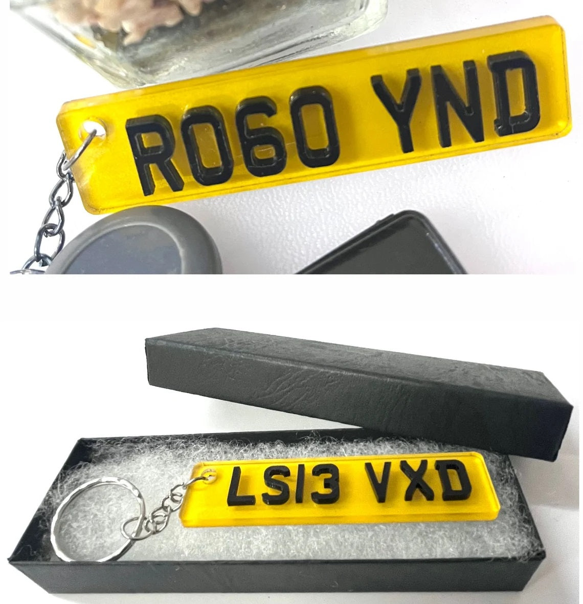 4D Number plate Keyring Custom Name & Car Registration Licence Plate Key Ring - Name Keychain, Gift Custom Number Palte