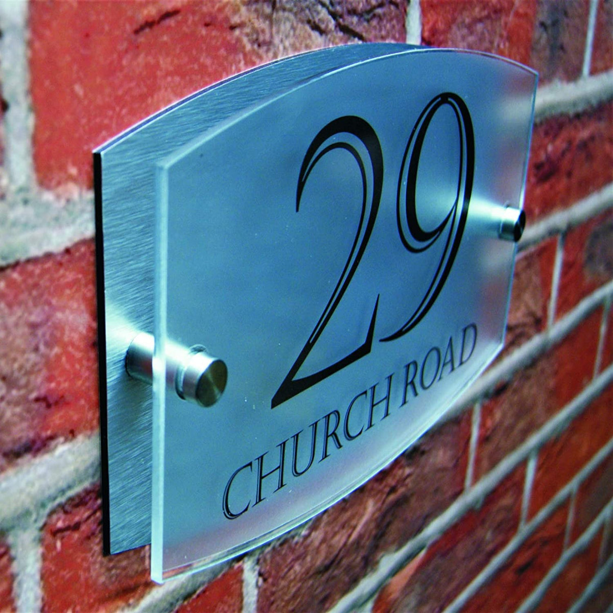 Modern House Sign Plaque Door Number Street Name Acrylic & Aluminium