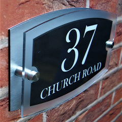 Customised House Number Plaque Door Sign Address Plaques Door Number Name Plates Personalised Dual Layer