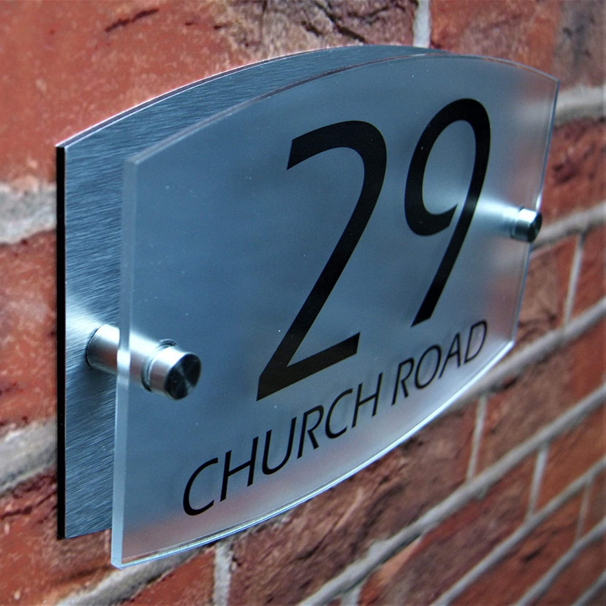 Door Number House Sign Plaque Door Number Street Name Dual Layer Acrylic & Aluminium