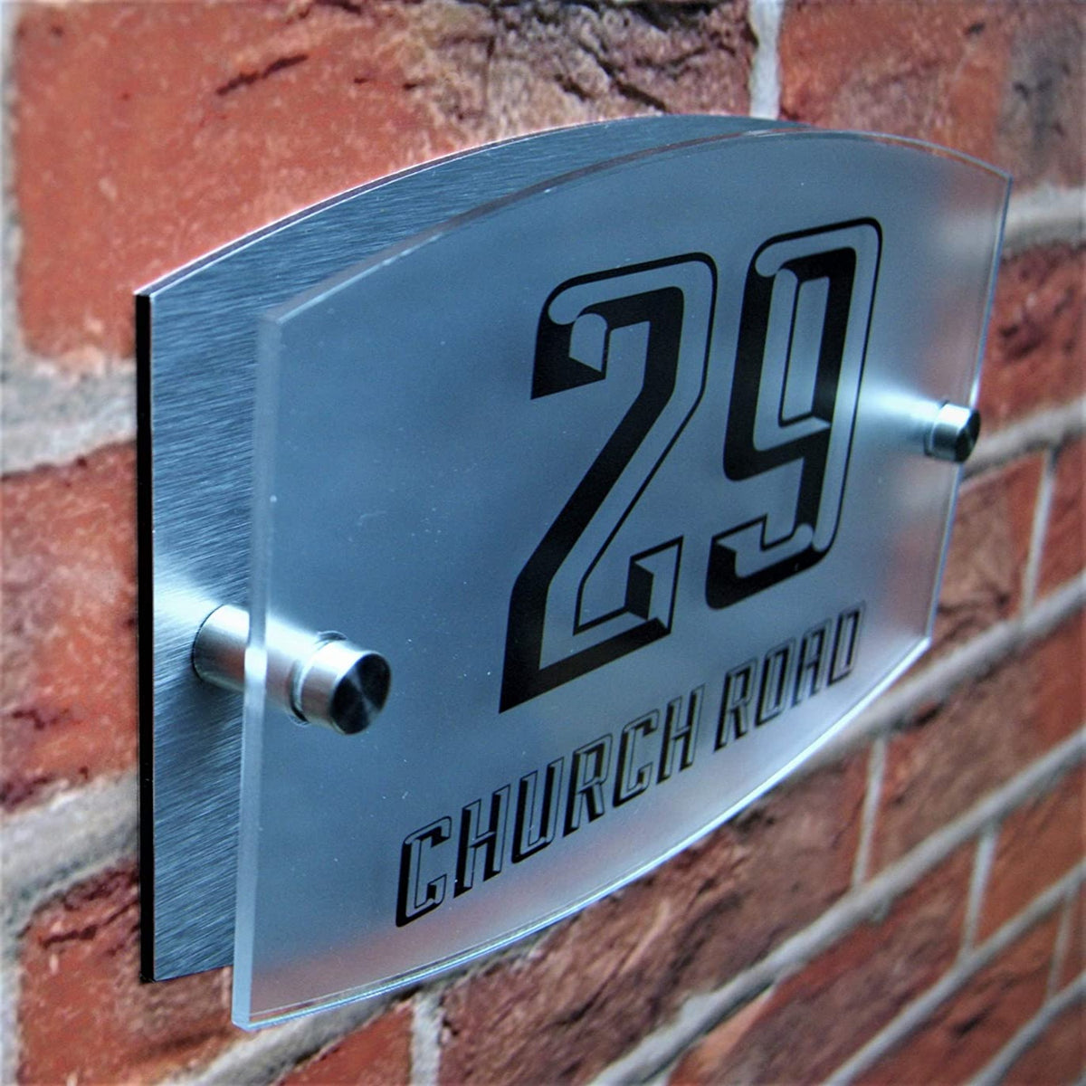 Dual Layer House Sign Number Plaque Door Number Name Plate Personalised Acrylic & Aluminium Composite Dual Layer