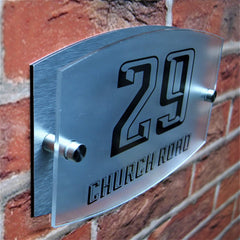 Dual Layer House Sign Number Plaque Door Number Name Plate Personalised Acrylic & Aluminium Composite Dual Layer