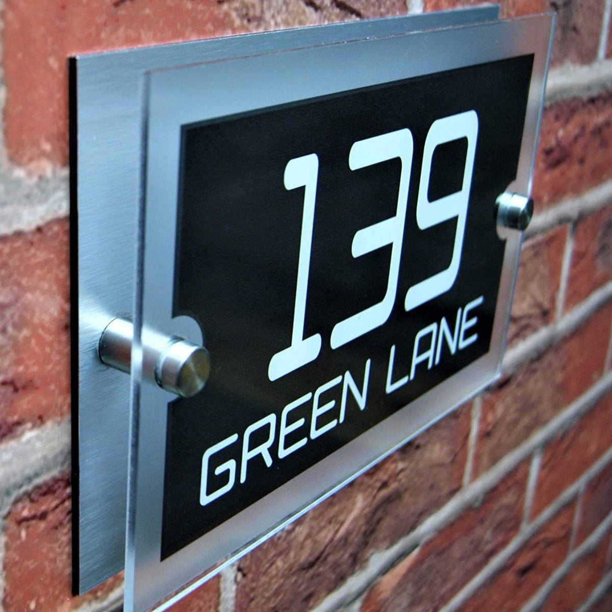 House Sign Address Plaques Door Number Street Name Plates Personalised Acrylic & Aluminium Composite Dual Layer
