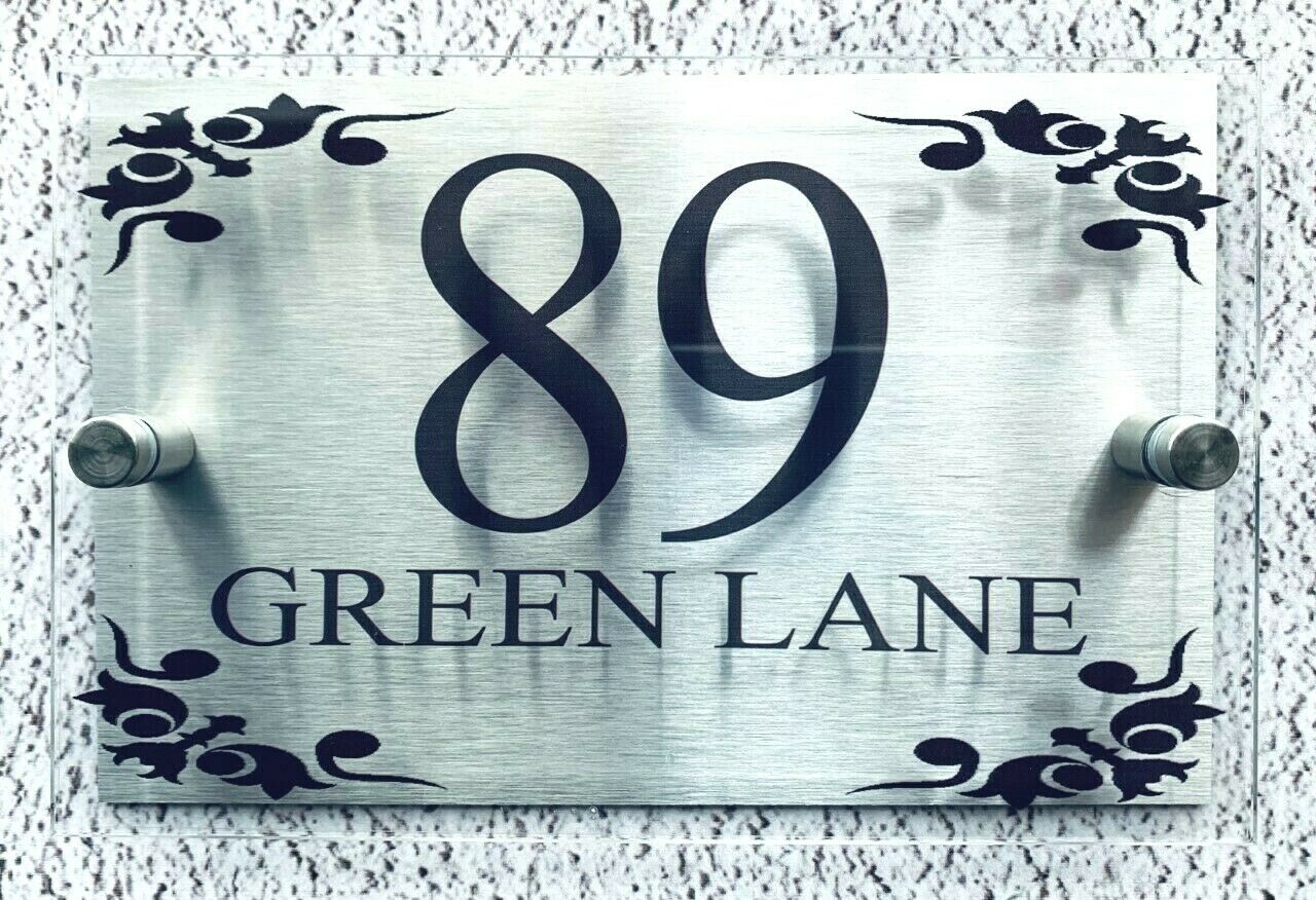 House Number Plaque Door Sign Address Plaques Door Number Name Plates Personalised Dual Layer