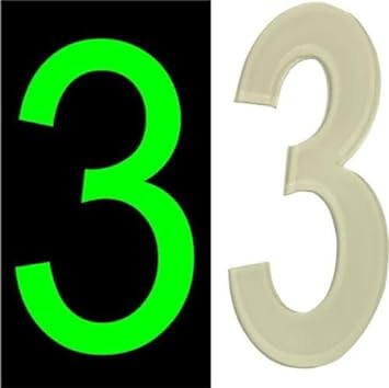 Door Numbers 3D Acrylic Luminous House Numbers Glow in the Dark Stick On Self Adhesive Home Signs Hotel Office Appartments Mailbox Outdoor 6cm