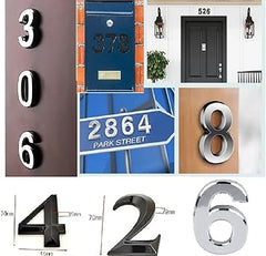 3D Door Numbers House Door Numbers Plaques Stick On Self Adhesive 3D Door Street Number Signs Hotel Office Appartments Mailbox Outdoor 3 Inches