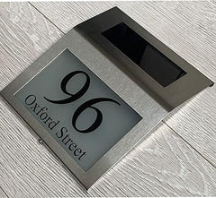 Solar LED House Numbers Plaques Door Signs Street Names Solar Led Light Door Number Stainless Steel Customised