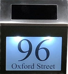 Solar LED House Numbers Plaques Door Signs Street Names Solar Led Light Door Number Stainless Steel Customised