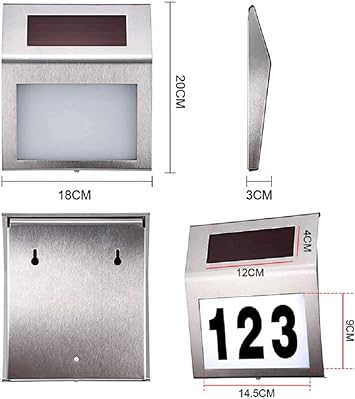 Solar LED House Numbers Plaques Door Signs Street Names Solar Led Light Door Number Stainless Steel Customised