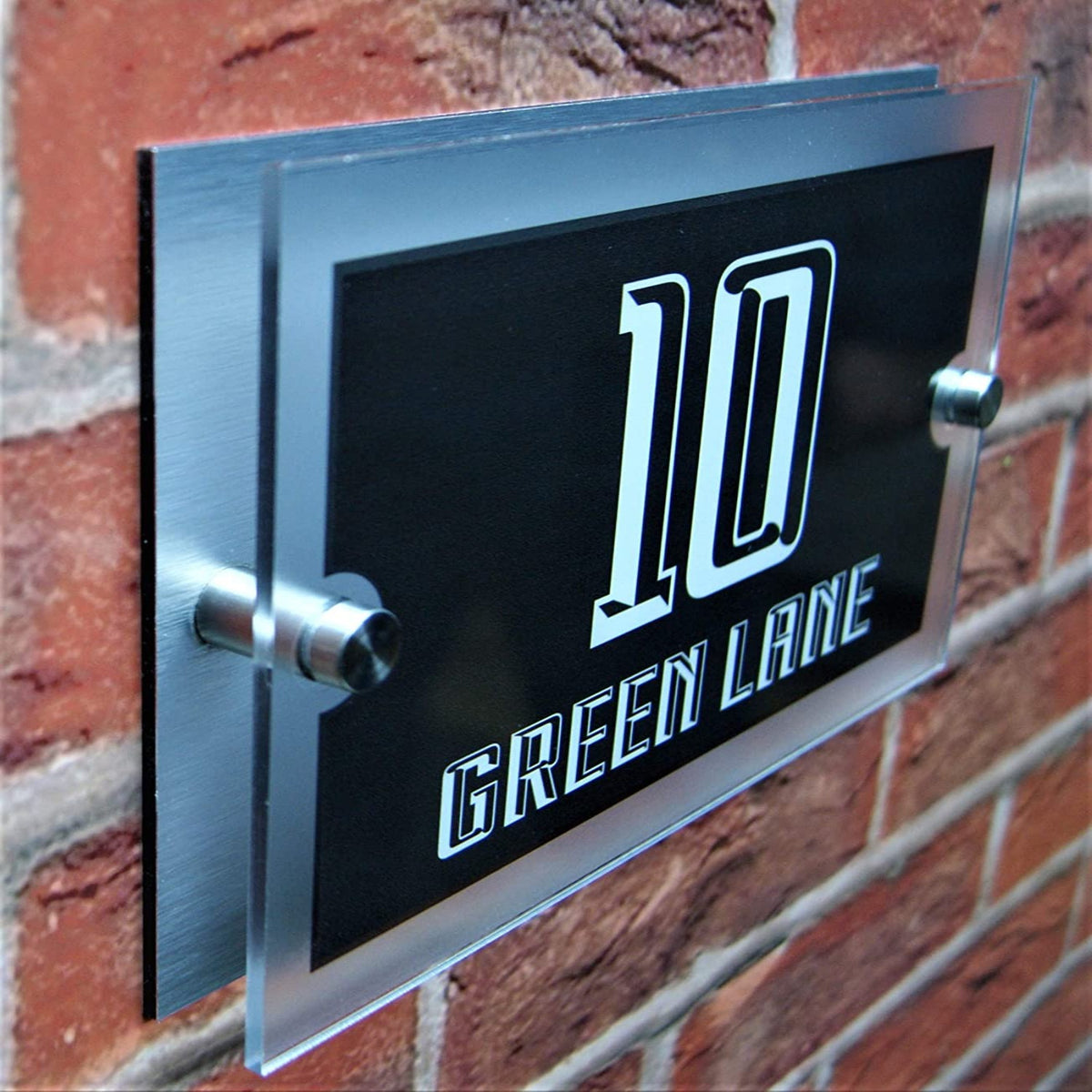 House Sign Address Plaques Door Number Street Name Plates Personalised Acrylic & Aluminium Composite Dual Layer